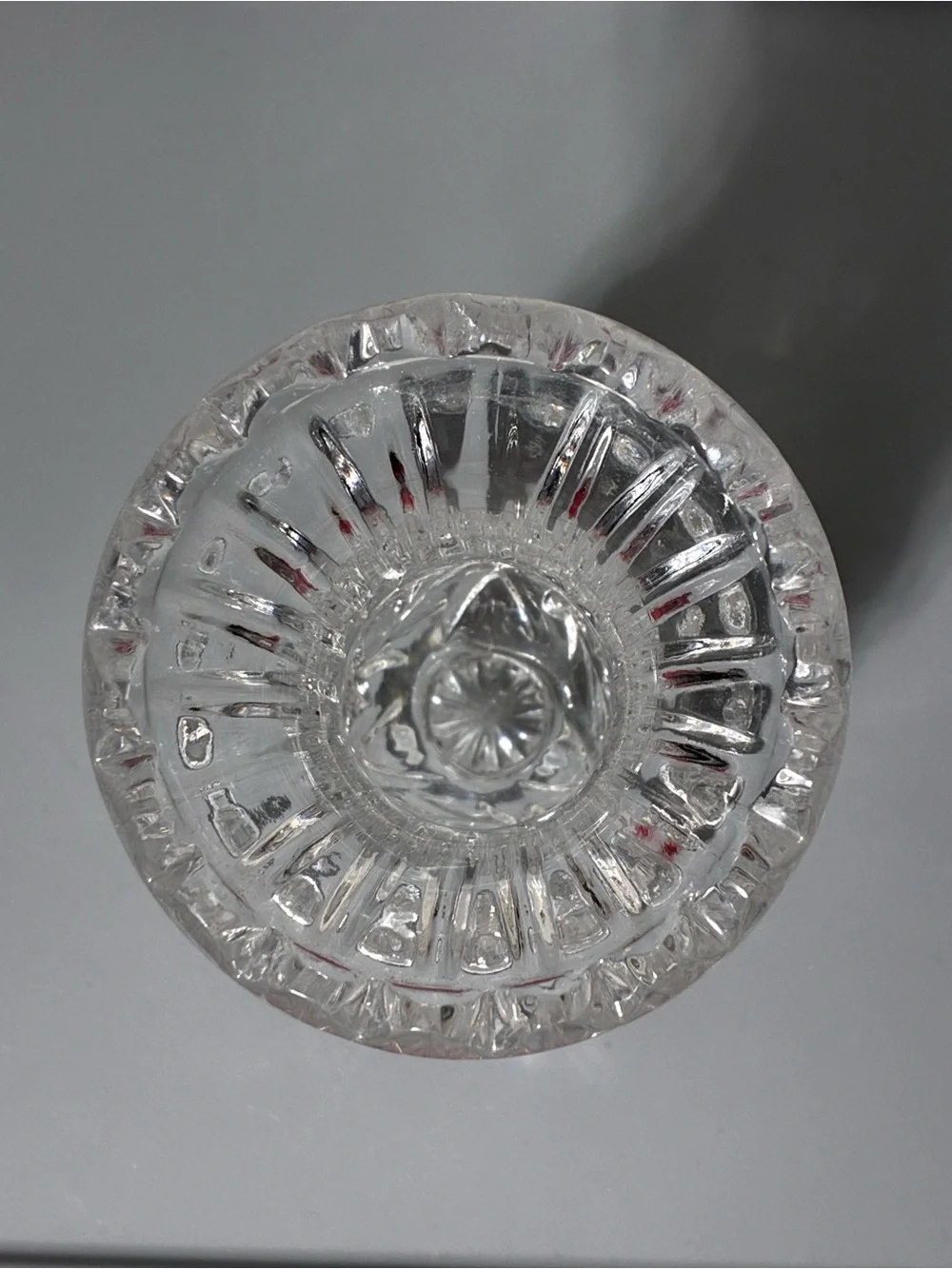 Vintage Cut Crystal Footed Bud Vase Sawtooth Rim 4.5” Pressed Glass - Picture 6 of 9